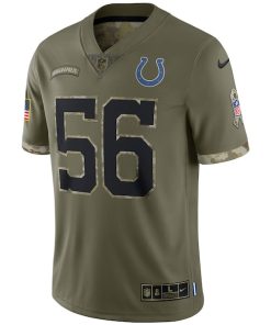 Alternative view of Quenton Nelson Indianapolis Colts Nike 2022 Salute To Service Limited Jersey - Olive
