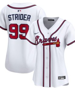 Spencer Strider Atlanta Braves Nike Women's Home Limited Player Jersey?¨C White
