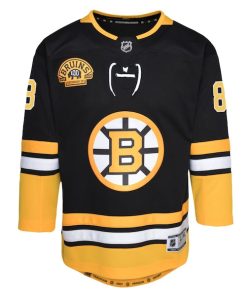 Alternative view of David Pastrnak Boston Bruins Youth 100th Anniversary Premier Player Jersey - Black