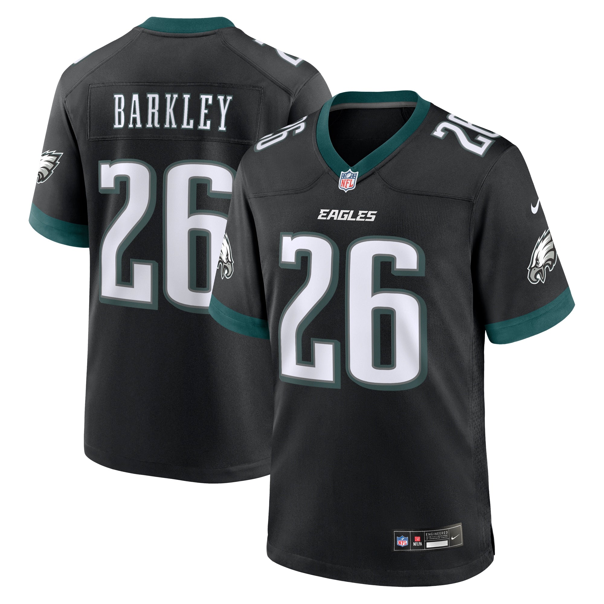 Saquon Barkley Philadelphia Eagles Nike Alternate Game Jersey - Kelly Green/Black/Green/White - Image 8