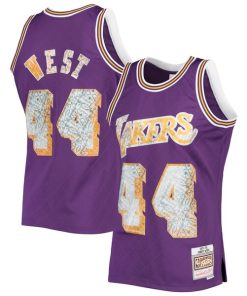 Jerry West Los Angeles Lakers 1971/72 Hardwood Classics NBA 75th Anniversary Diamond Swingman Jersey - Purple