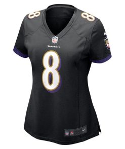 Alternative view of Lamar Jackson Baltimore Ravens Nike Women's Alternate Game Jersey -  Black