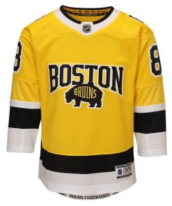 Alternative view of David Pastrnak Boston Bruins Outerstuff Youth 2026 NHL Stadium Series Premier Jersey - Gold