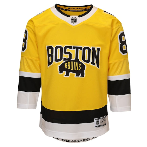 David Pastrnak Boston Bruins Outerstuff Youth 2026 NHL Stadium Series Premier Jersey - Gold - Image 2