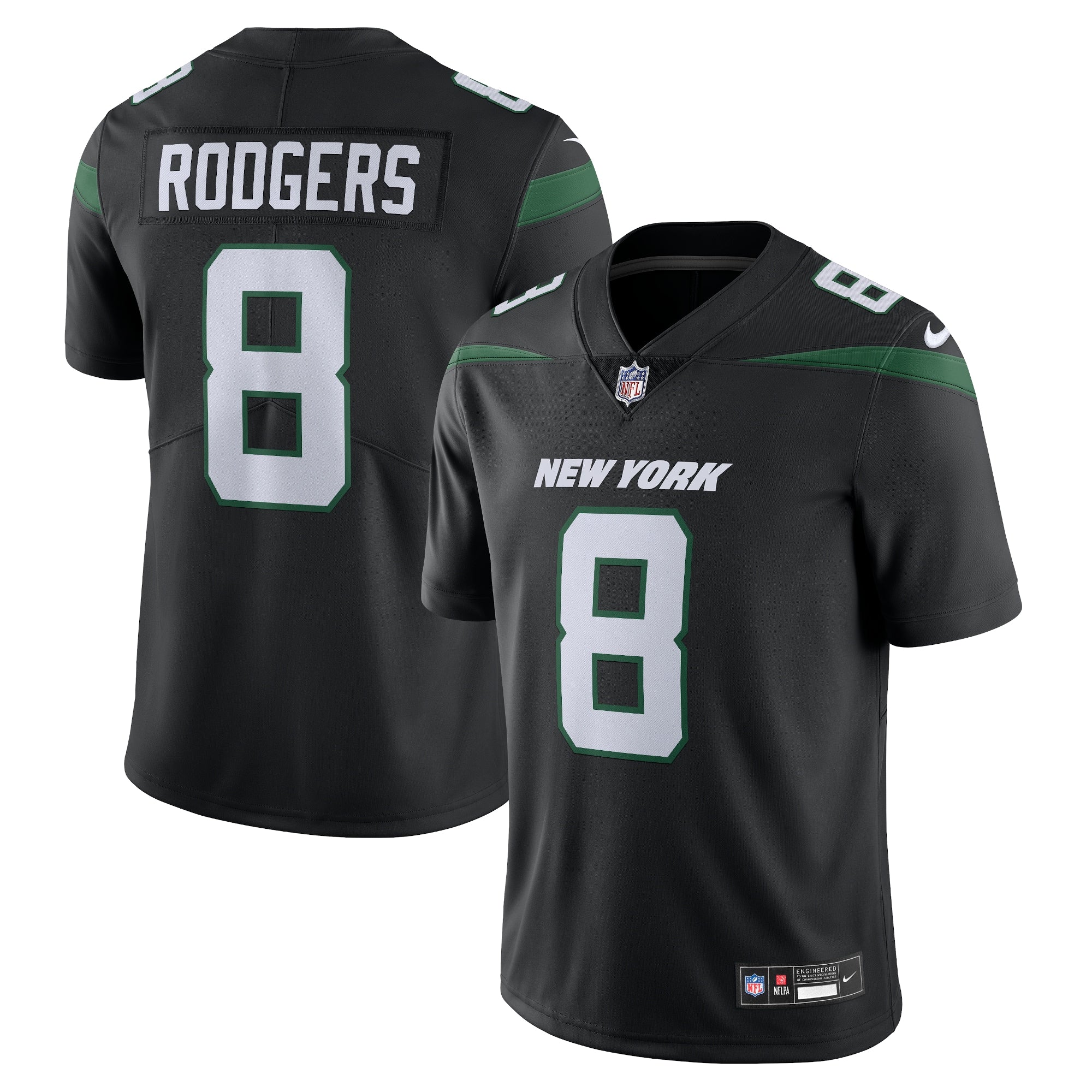 Aaron Rodgers New York Jets Nike Vapor Untouchable Limited Jersey - Gotham Green/Black - Image 6