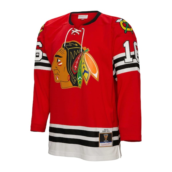 Bobby Hull Chicago Blackhawks 1960/61 Blue Line Player Jersey - Red - Image 3