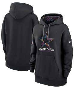 Dallas Cowboys Nike Women's 2024 NFL Crucial Catch Club Pullover Hoodie - Black