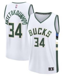 Giannis Antetokounmpo Milwaukee Bucks  Fast Break Replica Player Jersey - Association Edition - White