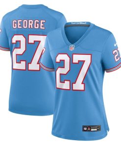 Eddie George Tennessee Titans Nike Women's Oilers Throwback Retired Player Game Jersey - Light Blue/Navy