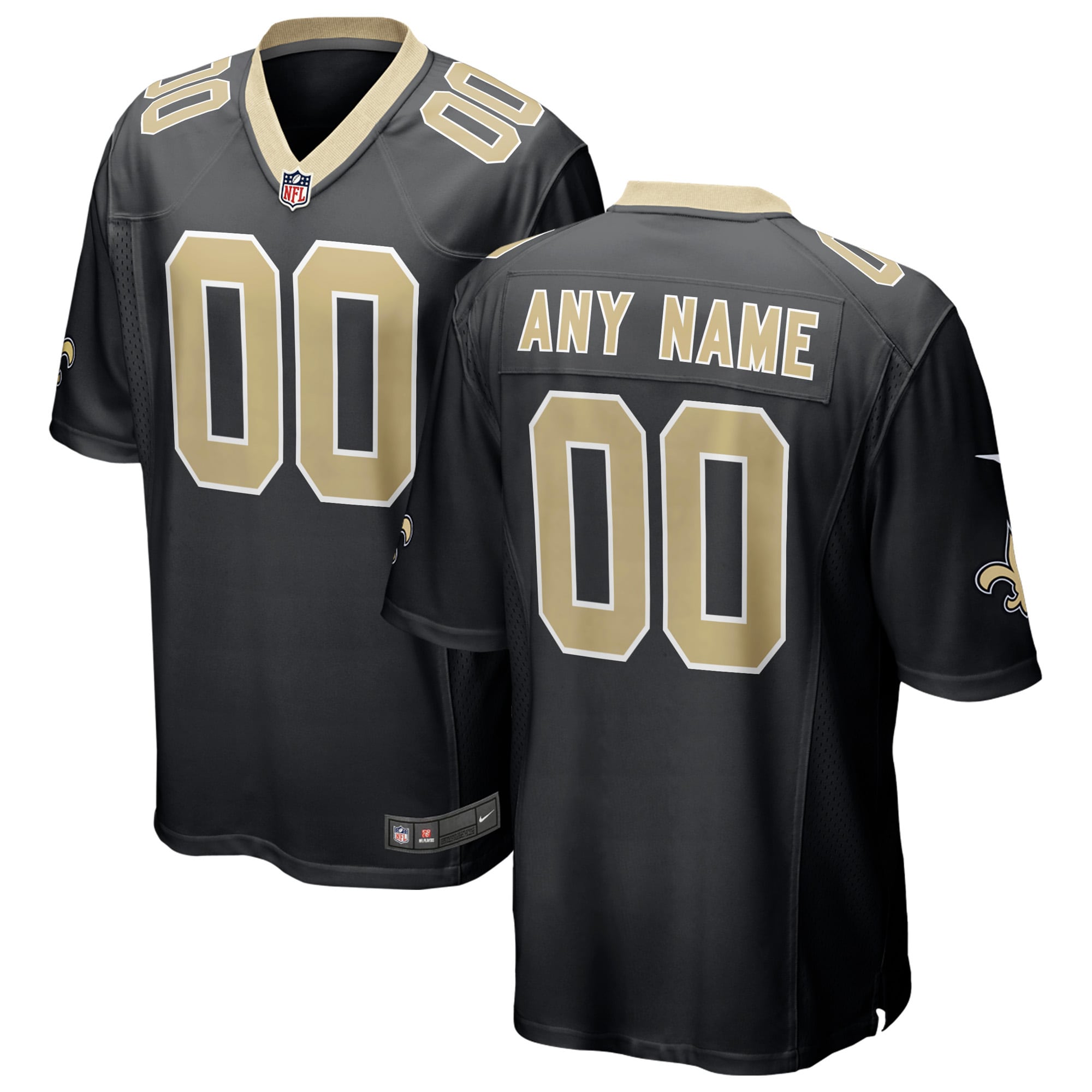 New Orleans Saints Nike Gameday Golds Alternate Custom Game Jersey - Gold/Black - Image 5