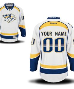 Reebok Nashville Predators Men's Premier Away Custom Jersey - White
