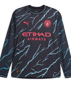 Alternative view of Kevin De Bruyne Manchester City Puma 2023/24 Third Long Sleeve Replica Player Jersey - Navy