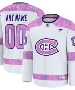 Montreal Canadiens  2024 Hockey Fights Cancer Custom Practice Jersey - White