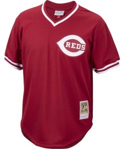 Alternative view of Pete Rose Cincinnati Reds Cooperstown Collection Mesh Batting Practice Jersey - Red