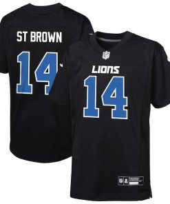 Amon-Ra St. Brown Detroit Lions Nike Youth Fashion Game Jersey - Carbon Black