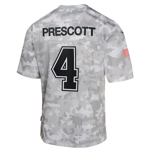 Dak Prescott Dallas Cowboys Nike Youth 2024 Salute to Service Game Jersey - Arctic Camo - Image 3