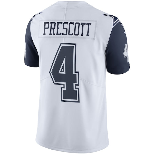 Dak Prescott Nike Dallas Cowboys Color Rush Vapor Limited Jersey - White/Navy - Image 4