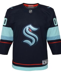 Alternative view of Seattle Kraken Youth Home Premier Custom Jersey - Navy