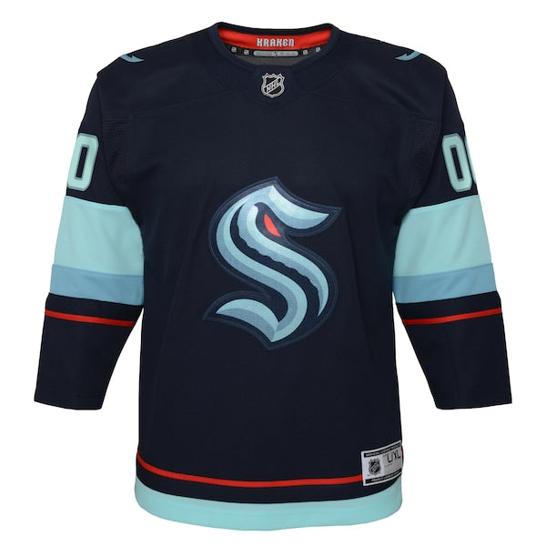 Seattle Kraken Youth Home Premier Custom Jersey - Navy - Image 2