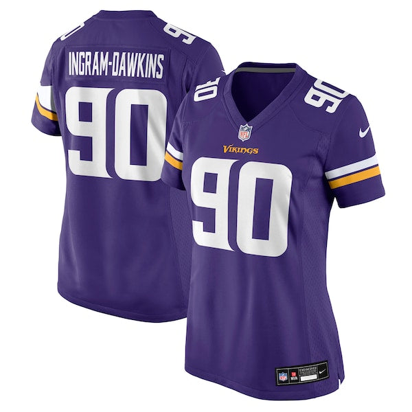 Tyrion Ingram-Dawkins Minnesota Vikings Nike Women's Team Game Jersey - Purple