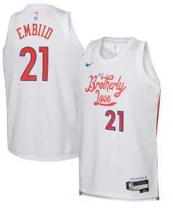 Joel Embiid Philadelphia 76ers Nike Youth 2022/23 Swingman Jersey - City Edition - White