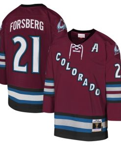 Peter Forsberg Colorado Avalanche Youth 2001-02 Blue Line Player Jersey - Burgundy
