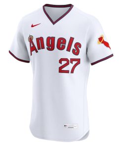Alternative view of Mike Trout Los Angeles Angels Nike Alternate 2 Elite Jersey - White
