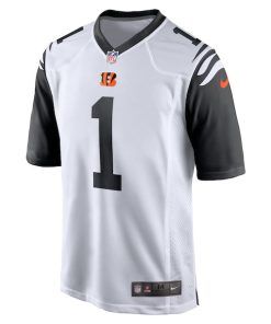 Alternative view of Ja'Marr Chase Cincinnati Bengals Nike Alternate Game Player Jersey - White