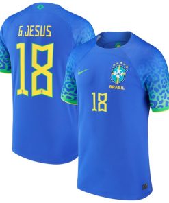 Gabriel Jesus Brazil National Team Nike 2022/23 Replica Away Jersey - Blue