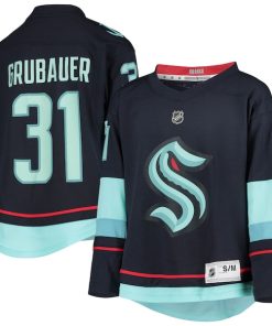 Philipp Grubauer Seattle Kraken Youth Home Replica Player Jersey - Deep Sea Blue