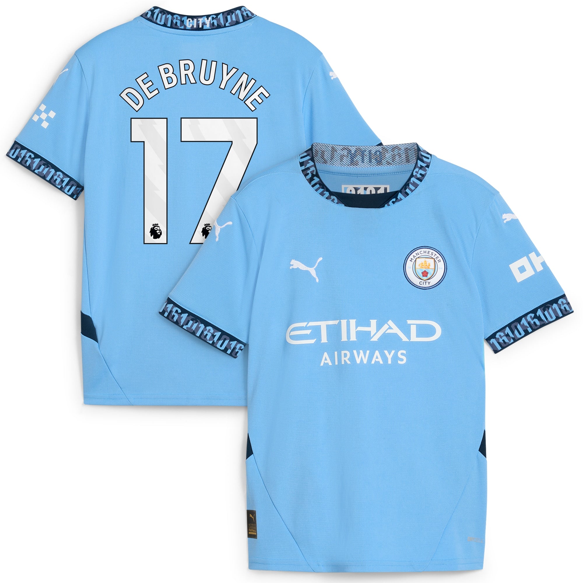Kevin De Bruyne Manchester City Puma Youth 2024/25 Fourth Replica Player Jersey - Blue/Light Blue - Image 6
