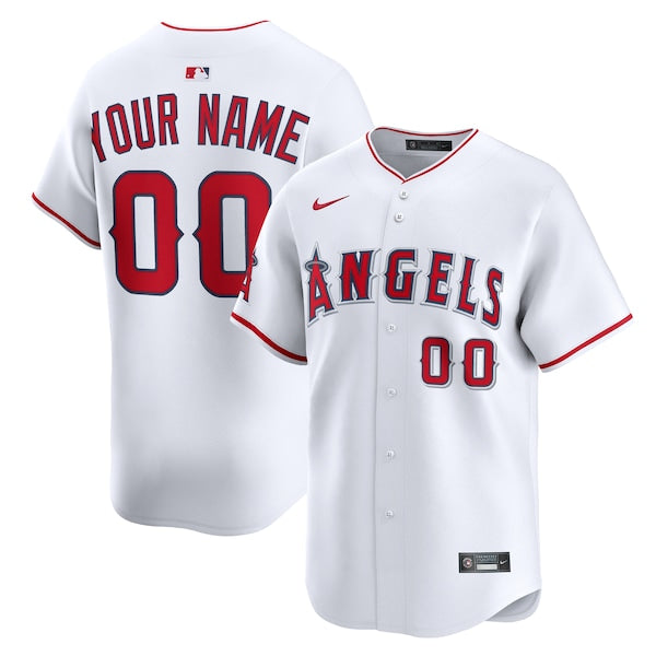 Los Angeles Angels Nike Home Limited Custom Jersey - White/Red - Image 2
