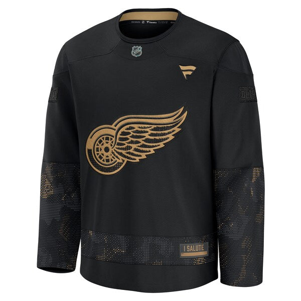 Detroit Red Wings 2024 Military Appreciation Practice Jersey - Black - Image 2