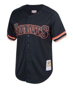 Alternative view of Will Clark San Francisco Giants  Cooperstown Collection Mesh Batting Practice Button-Up Jersey? - Black
