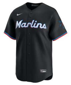 Alternative view of Miami Marlins Nike Alternate Limited Jersey - Black