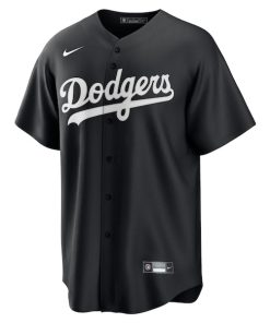 Alternative view of Los Angeles Dodgers Nike Lights Out Replica Jersey - Black