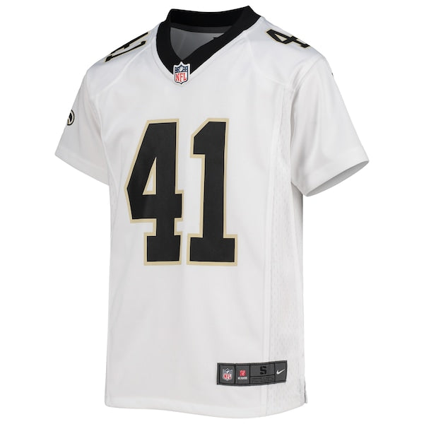 Alvin Kamara New Orleans Saints Nike Youth Game Jersey - White/Black - Image 3