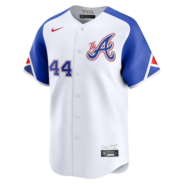 Hank Aaron Atlanta Braves Nike City Connect Retired Player Jersey - White - Image 2