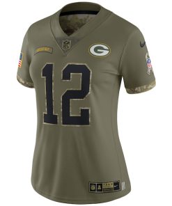 Alternative view of Aaron Rodgers Green Bay Packers Nike Women's 2022 Salute To Service Limited Jersey - Olive