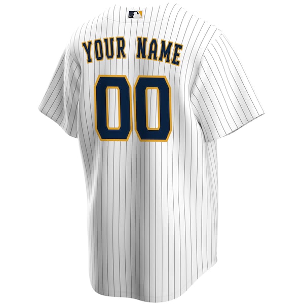 Milwaukee Brewers Nike Alternate Replica Custom Jersey - White - Image 3