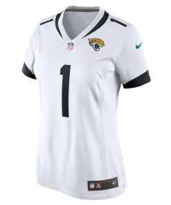 Alternative view of Travis Etienne Jr. Jacksonville Jaguars Nike Women's Game Player Jersey - White