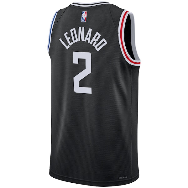 Kawhi Leonard LA Clippers Nike Unisex 2022/23 Swingman Jersey - City Edition - Black - Image 3