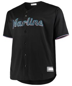 Alternative view of Miami Marlins Big & Tall Replica Team Jersey - Black
