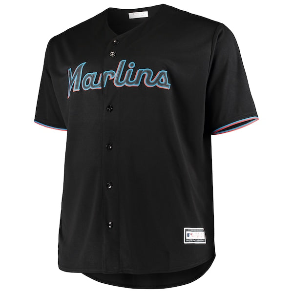 Miami Marlins Big & Tall Replica Team Jersey - Black - Image 2