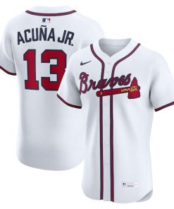 Ronald Acu?a Jr. Atlanta Braves Nike Home Elite Player Jersey - White/Red/Navy