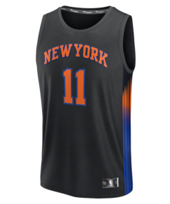 Alternative view of Jalen Brunson New York Knicks  Youth  Fast Break Jersey - Statement Edition - Black