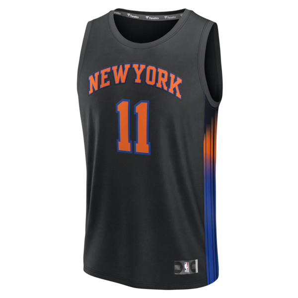 Jalen Brunson New York Knicks Youth Fast Break Jersey - Statement Edition - Black - Image 2
