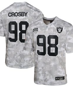 Maxx Crosby Las Vegas Raiders Nike Youth 2024 Salute to Service Game Jersey - Arctic Camo