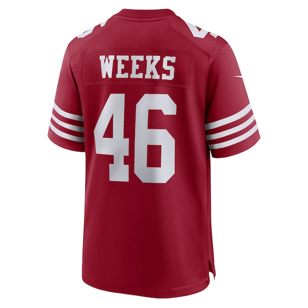 Jon Weeks San Francisco 49ers Nike Team Game Jersey - Scarlet - Image 3