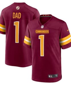 Number 1 Dad Washington Commanders Nike Game Jersey - Burgundy
